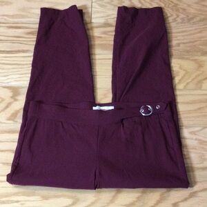L 89th & Madison burgundy cropped stretch pant